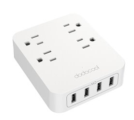 1250W Smart 4-outlet Wall Mount Power Strip